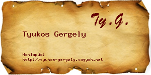 Tyukos Gergely névjegykártya
